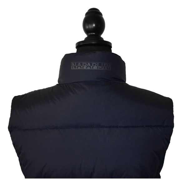 B0 Auth NAPAPIJRI GEORGAPHIC Zip/Snap Quilted Duck Down Feather Puffer Vest Sz L - Picture 6 of 9